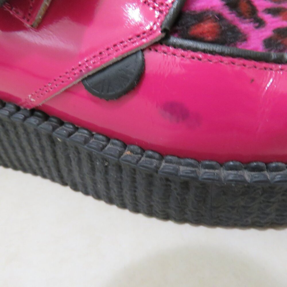 UNDERGROUND ENGLAND King Tut Pink Patent Leopard Print Pony Hair Creeper Shoes - Picture 9 of 16